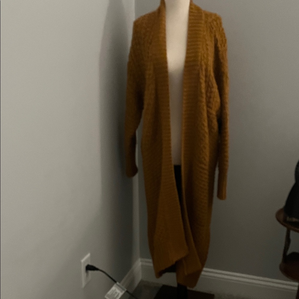 Anthropologie Cozy Open-Front Long Cardigan Sweater